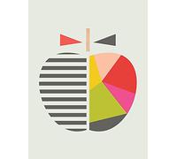 The Art Group Little Design Haus Geometric Apple Canvas Print, Cotton, Multi-Colour, 1.8 x 30 x 40 cm