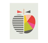 The Art Group "Little Design Haus Geometric Apple Paper Art Print, Multi-Colour, 40 x 50 x 1.3 cm
