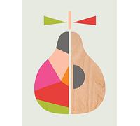 The Art Group Little Design Haus Geometric Pear Canvas Print, Cotton, Multi-Colour, 1.8 x 30 x 40 cm
