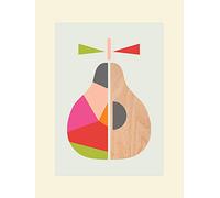 The Art Group Little Design Haus (Geometric Pear) -Mounted Print 30 x 40cm, Paper, Multicoloured, 30 x 40 x 1.3 cm