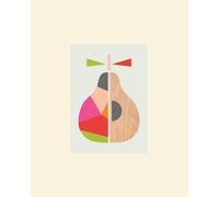 The Art Group Little Design Haus (Geometric Pear) Mounted Print, Paper, Multi-Colour, 24 x 30 x 1.3 cm