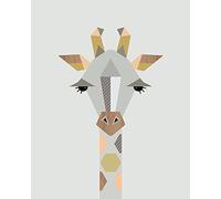 The Art Group "Little Design Haus Giraffe Canvas Print, Multi-Colour, 40 x 50 x 1.3 cm