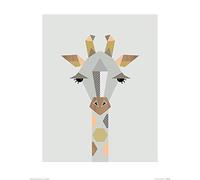 The Art Group "Little Design Haus Giraffe Paper Art Print, Multi-Colour, 40 x 50 x 1.3 cm
