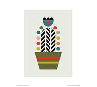 The Art Group Little Design Haus (Herringbone Cactus) -Art Print 30 x 40cm, Paper, Multicoloured, 30 x 40 x 1.3 cm