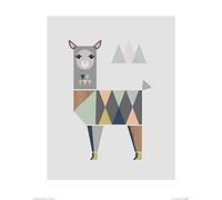 The Art Group "Little Design Haus Llama Paper Art Print, Multi-Colour, 40 x 50 x 1.3 cm