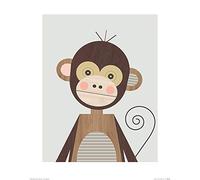 The Art Group "Little Design Haus Monkey Paper Art Print, Multi-Colour, 40 x 50 x 1.3 cm