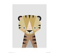 The Art Group "Little Design Haus Tiger Paper Art Print, Multi-Colour, 40 x 50 x 1.3 cm