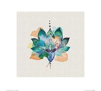 The Art Group Lotus Flower Summer Thornton Art Print, Paper, Multi-Colour, 40 x 40 x 1.3 cm