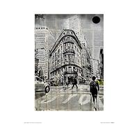 The Art Group Loui Jover (Midtown Walk) -Art Print 30 x 40cm, Paper, Multicoloured, 30 x 40 x 1.3 cm
