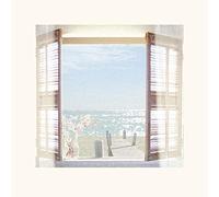 The Art Group Malcolm Sanders (View Through Shutters) -Mounted Print 40 x 40cm, Paper, Multi-Colour, 40 x 40 x 1.3 cm