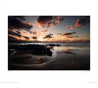 The Art Group "Marina Cano Sunset, Cantabria Paper Art Print, Multi-Colour, 40 x 50 x 1.3 cm