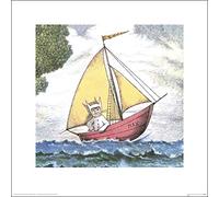 The Art Group "Maurice Sendak Max Sailing Paper Art Print, Multi-Colour, 40 x 40 x 1.3 cm