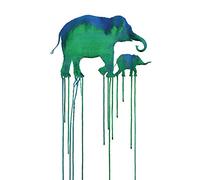 The Art Group Oliver Flores (Asian Elephants) -Canvas Print 30 x 40cm, Wood, Multicolour, 30 x 40 x 1.3 cm