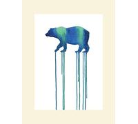 The Art Group Oliver Flores Cosmic Bear Mounted Print, Multi-Colour, 30 x 40 x 1.3 cm