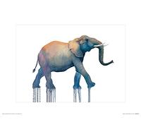 The Art Group Oliver Flores (Elephant Walk) -Art Print 30 x 40cm, Paper, Multicoloured, 30 x 40 x 1.3 cm