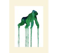 The Art Group Oliver Flores Gorilla Mounted Print, Multi-Colour, 30 x 40 x 1.3 cm