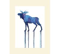 The Art Group Oliver Flores Moose Mounted Print, Multi-Colour, 30 x 40 x 1.3 cm