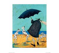 The Art Group On Jack's Beach Sam Toft Art Print, Paper, Multi-Colour, 40 x 50 x 1.3 cm