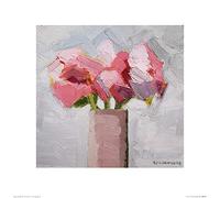 The Art Group "Paul Donaghy Pink Trio Paper Art Print, Multi-Colour, 40 x 40 x 1.3 cm