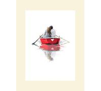 The Art Group Richard Macneil Couple in a Boat Mounted Print, Multi-Colour, 30 x 40 x 1.3 cm