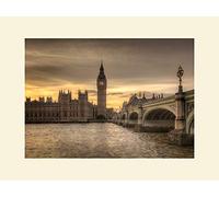 The Art Group Rod Edwards Autumn Skies, London, England Mounted Print, Multi-Colour, 30 x 40 x 1.3 cm