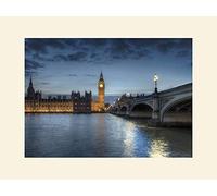 The Art Group Rod Edwards Twilight, London, England Mounted Print, Multi-Colour, 30 x 40 x 1.3 cm