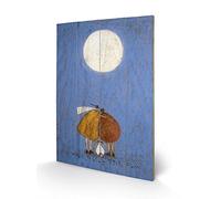The Art Group Sam Toft A Moon to Call Their Own Wood Print, Multi-Colour, 40 x 59 x 1.3 cm