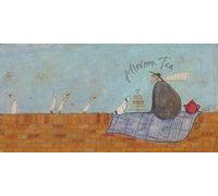 The Art Group "Sam Toft Afternoon Tea Canvas Print, Cotton, Multi-Colour, 1.80 x 50.00 x 100.00 cm