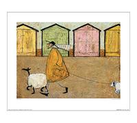 The Art Group Sam Toft Along The Prom Mounted Print, Multi-Colour, 30 x 40 cm