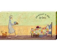The Art Group "Sam Toft Breakfast In Bed For Doris Canvas Print, Cotton, Multi-Colour, 1.80 x 50.00 x 100.00 cm