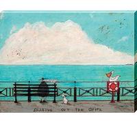The Art Group "Sam Toft Sharing Out The Chips Canvas Print, Cotton, Multi-Colour, 1.80 x 30.00 x 40.00 cm