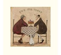 The Art Group Sam Toft Tea for Three 2" Mounted Print, Multi-Colour, 40 x 40 cm