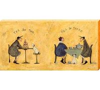 The Art Group "Sam Toft Tea For Two Three Canvas Print, Cotton, Multi-Colour, 1.80 x 50.00 x 100.00 cm