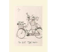 The Art Group Sam Toft The Cat Taxi Service Sketch Mounted Print, Multi-Colour, 30 x 40 x 1.3 cm