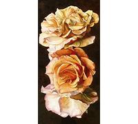 The Art Group Sarah Caswell (Rose Trio) -Canvas Print 50 X 100cm, Wood, Multi-Colour, 50 x 100 x 1.3 cm