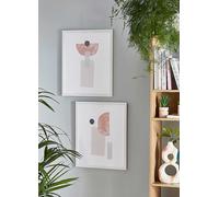 The Art Group Set of 2 Abstract Composition No1. & No2. Framed Prints White