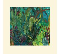 The Art Group Shyama Ruffell (Cactus Jungle) -Mounted Print 40 x 40cm, Paper, Multicoloured, 40 x 40 x 1.3 cm