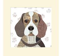 The Art Group Simon Hart Beagle Mounted Print, Multi-Colour, 40 x 40 x 1.3 cm