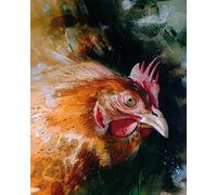 The Art Group Simon Howden Brown Chicken Canvas Print 40 x 50cm, Wood, Multi-Colour, 40 x 50 x 1.3 cm