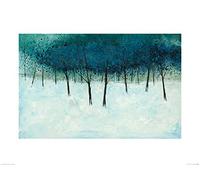 The Art Group "Stuart Roy Blue Trees On White Paper Art Print, Multi-Colour, 60 x 80 x 1.3 cm