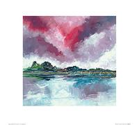 The Art Group "Stuart Roy Red Skies in Norfolk Paper Art Print, Multi-Colour, 40 x 40 x 1.3 cm