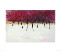 The Art Group "Stuart Roy Red Trees On White Paper Art Print, Multi-Colour, 60 x 80 x 1.3 cm