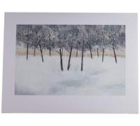 The Art Group "Stuart Roy Silver Trees On White Paper Art Print, Multi-Colour, 60 x 80 x 1.3 cm