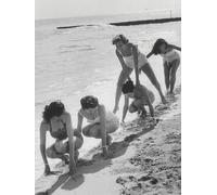 The Art Group Time Life Models Playing Leap Frog Canvas Print, Wood, Multi-Colour, 30 x 40 x 1.3 cm