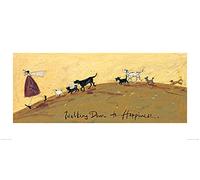 The Art Group "Walking Down To Happiness Sam Toft Art Print, Multi-Colour, 50 x 100 x 1.3 cm