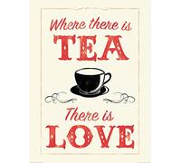 The Art Group "Where There is Tea There is Love Anthony Peters Art Print, Multi-Colour, 60 x 80 x 1.3 cm