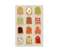 The Art of Bread And Toast Cuisine Canvas Poster Wall Art Decor Print Picture Paintings for Living Room Bedroom Decoration 12x18inch(30x45cm)