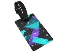 The Art of Glitching Luggage Tags for Suitcases - Durable PVC ID Tags with Detachable Straps for Travel, Backpack, Golf Bag, Anti-Loss