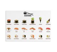 The Art of Japanese Sushi Cuisine Canvas Poster Wall Art Decor Print Picture Paintings for Living Room Bedroom Decoration 16x24inch(40x60cm)