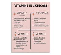 The Art of Knowing Your Skin Vitamin ABCs Poster Canvas For Your Vanity And A Confident Skincare Ritual(Framed,08x12inch(20x30cm))